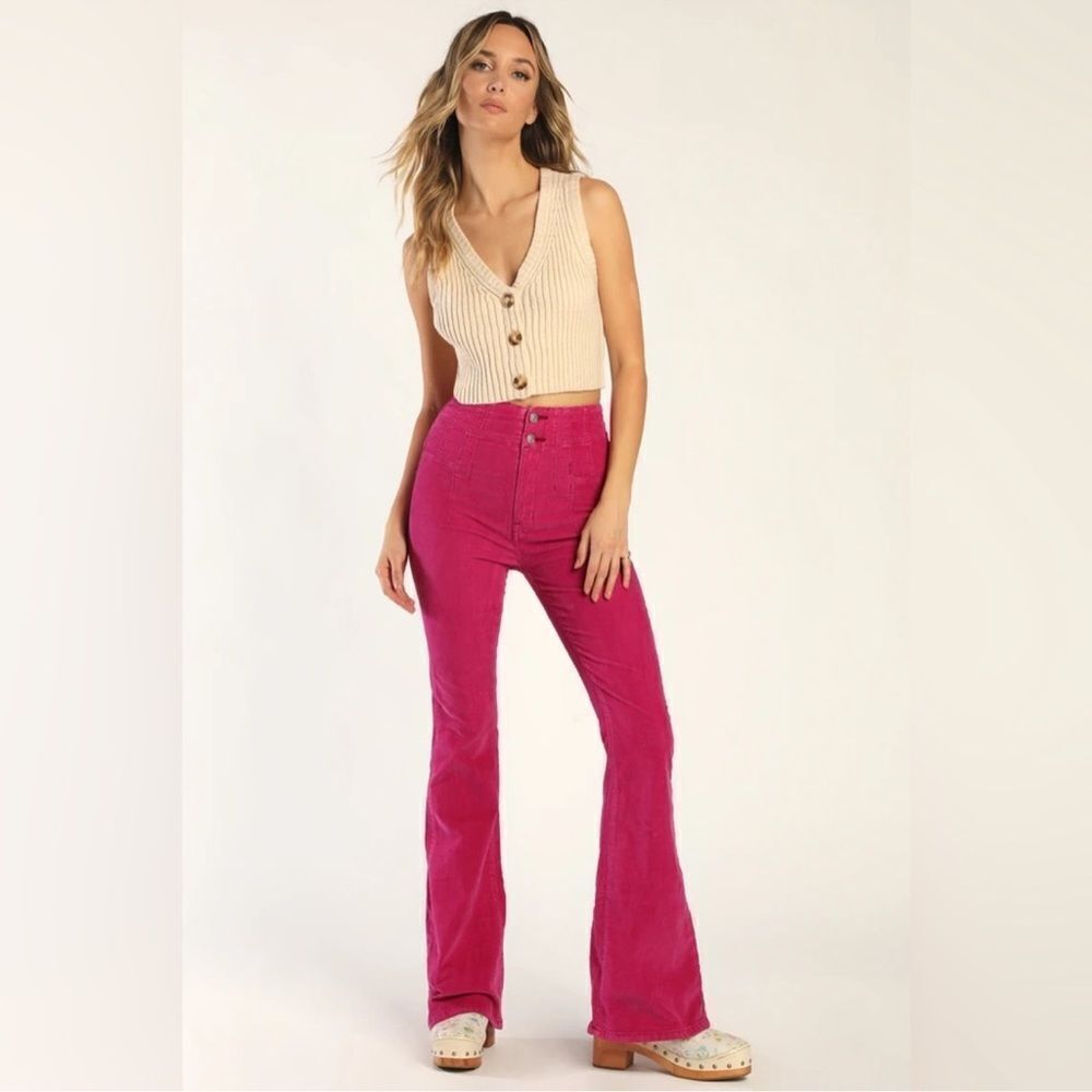 Free People Pink Flare Pants